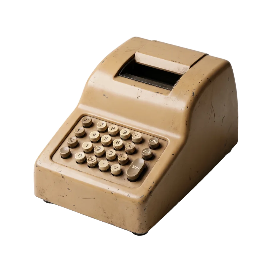 Vintage adding machine, photographed